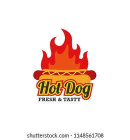 Hotdog Logo Design Vector. Fast Food Logo Vector