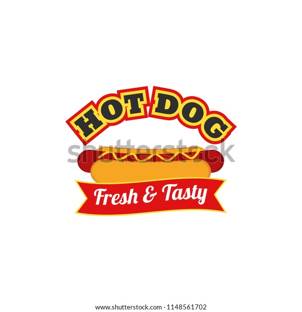 Hotdog Logo Design Vector Fast Food Royalty Free Stock Image