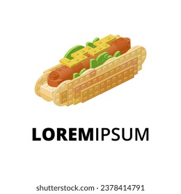 Hotdog logo for print and design. Vector illustration.