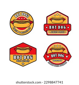 Hotdog-Logo, Vektorgrafik-weißer Hintergrund