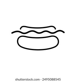 Hotdog logo vector illustration template hand draw, black and white