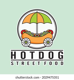 hotdog logo vector - street food culinary - business mascot brand