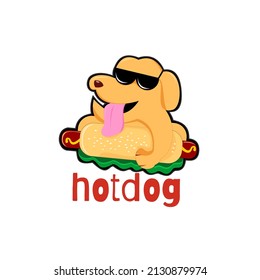 hotdog logo vector that include dog ilustration can use for poster food, brand, foodcourt