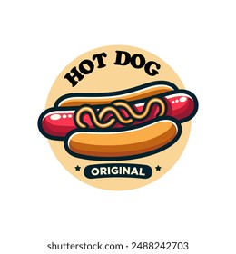 Hotdog logo vector with white background, hotdog original