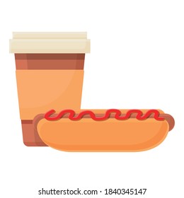 Hotdog lunch icon. Cartoon of hotdog lunch vector icon for web design isolated on white background