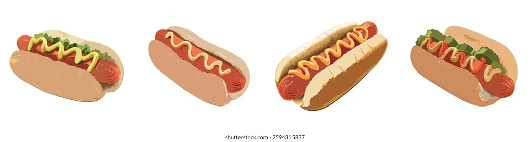 Hotdog Meal with Mustard and Relish