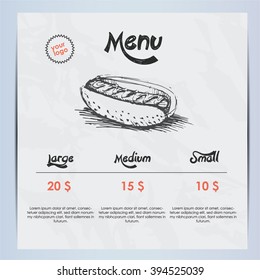 Hotdog menu