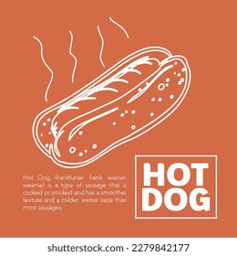 hotdog menu icon in vintage concept for cafe