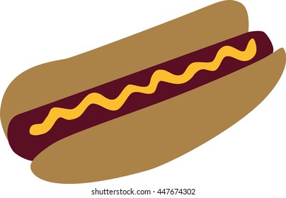 Hotdog with mustard