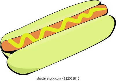 Hotdog with mustard vector