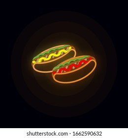 Hotdog neon icon. Simple thin line, outline vector of web icons for ui and ux, website or mobile application
