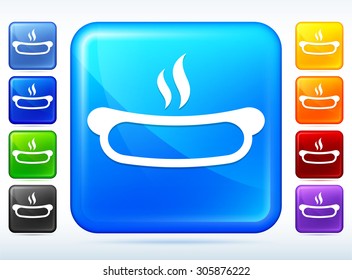 Hotdog on Blue Square Button