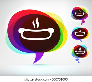 Hotdog on Colorful Speech Bubble