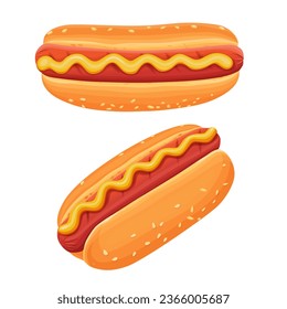 Hotdog on a white background.cartoon vector illustration
