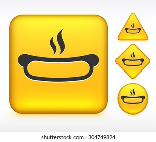 Hotdog on Yellow Multi Shape Buttons