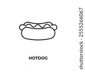 hotdog  outline icon. Linear vector from food concept. Thin line hotdog  icon isolated on white background