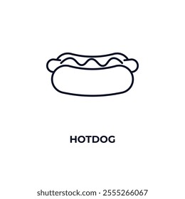 hotdog  outline icon. Linear vector from food concept. Thin line hotdog  icon isolated on white background