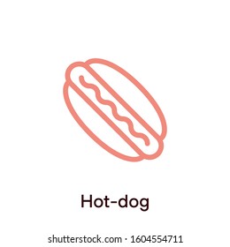 Hot-dog outline icon - Vector