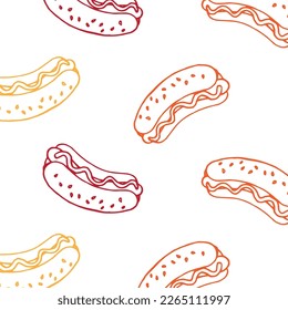 hotdog pattern on isolated white background