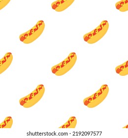 Hotdog pattern seamless background texture repeat wallpaper geometric vector
