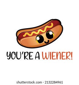 Hotdog pun Greeting Card illustration