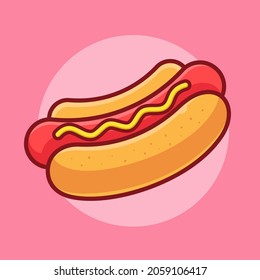 Hotdog ready-to-eat food vector illustration