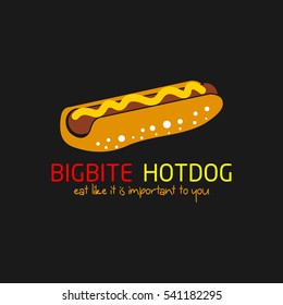 Hotdog Restaurant Logo Design Template. Vector Illustration