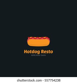 Hotdog restaurant Logo Design Vector. Flat Style