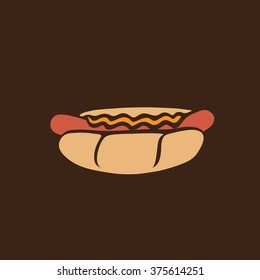 Hot-dog retro icon