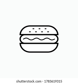 Icono de sandwich de Hotdog. Símbolo de comida rápida - Vector.