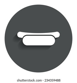 Hotdog sandwich icon. Sausage symbol. Fast food sign. Gray flat button with shadow. Modern UI website navigation. Vector