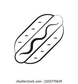 Hotdog Sandwich vector Outline Icon Design illustration. Food and Drink Symbol on White background EPS 10 File
