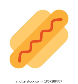 hotdog sauce sausage single isolated icon with flat style