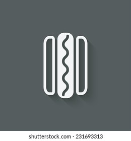 hotdog sausage in bread - vector illustration. eps 10