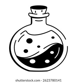 Hotdog, sausage, food, mummy, edible, creepy, scary, halloween, doodle, drawing, sketchy, vector, icon 
A doodle style icon of potion
