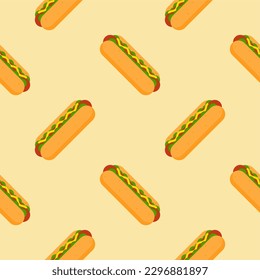 hotdog seamless pattern vector illustration