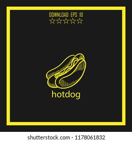 hotdog sketch vector icon
