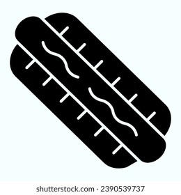Icono de Hotdog sólido. Ilustración vectorial de comida estadounidense aislada en blanco. Diseño de estilo glifo de comida rápida, diseñado para web y aplicación. Eps 10