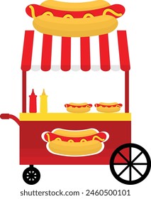 Hotdog Street Cart With Condiments