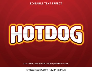 Hot Dog Texteffekt Vorlage mit abstrakter Schriftart Verwendung für Marke und Logo Vektorgrafik. abstraktes Hintergrundposter