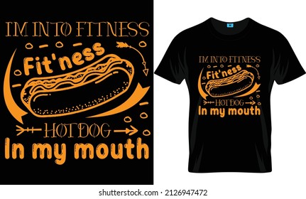 Hot-Dog t-shirt design template. Use for pod business