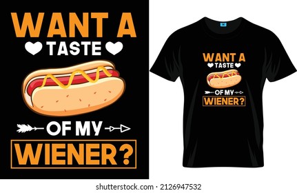 Hot-Dog t-shirt design template. Use for pod business