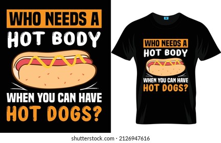 Hot-Dog t-shirt design template. Use for pod business