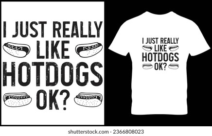 Hotdog t-shirt design vector graphic.