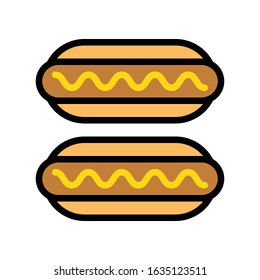 Hotdog vector, fast food related flat style icon