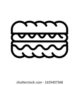 Hotdog vector, fast food related line style icon