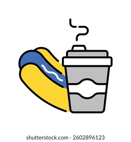 Hotdog vector filled outline icon. EPS 10 file
