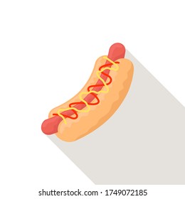 hotdog vector flat design in white background
