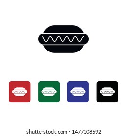 Hotdog vector icon. Element of kitchen for mobile concept and web apps illustration. Thin flat icon for website design and development, app development. Premium icon