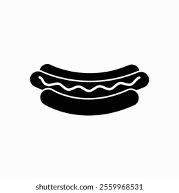 Hotdog vector icon, fast food, hamburger related solid style icon